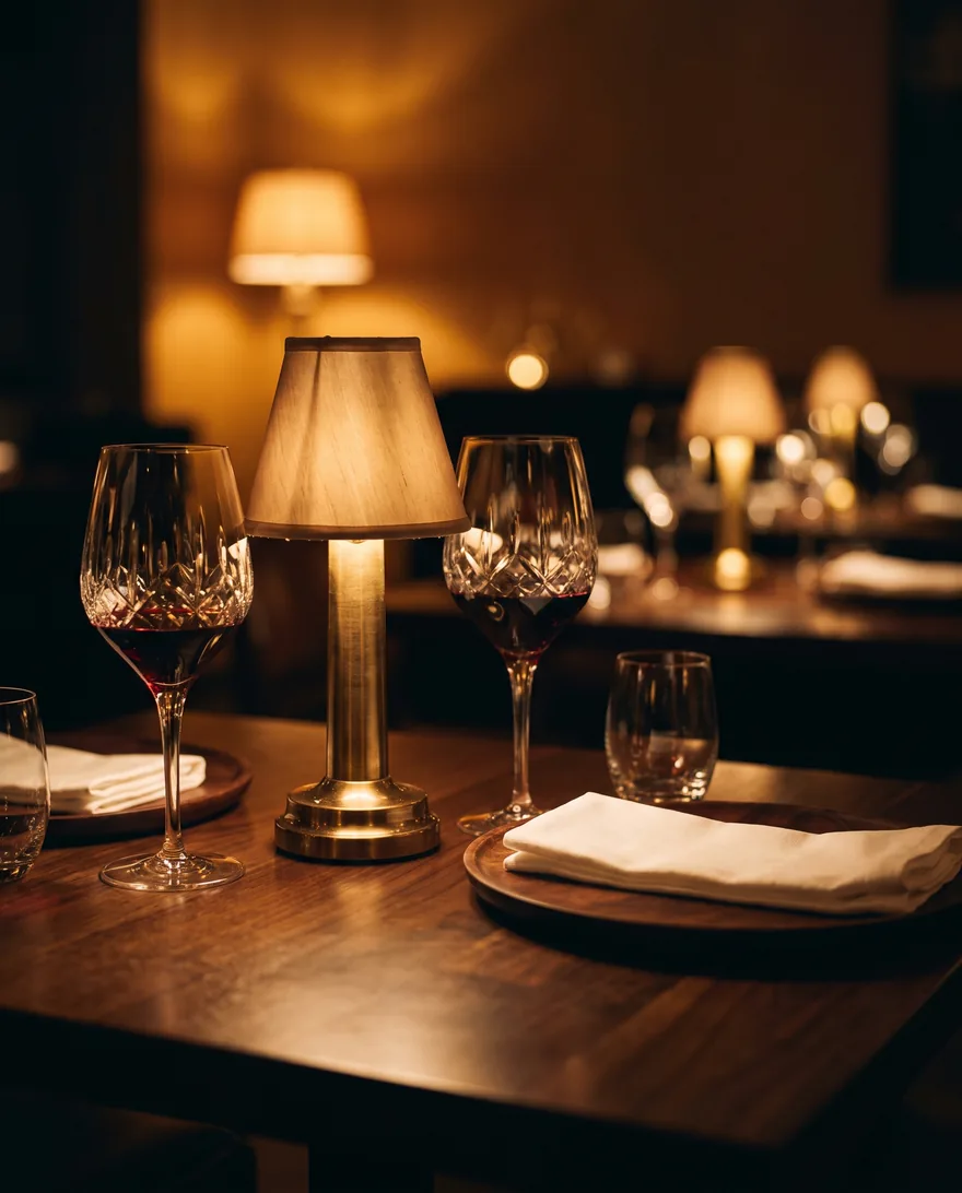 Table de restaurant élégante à la lumière des bougies